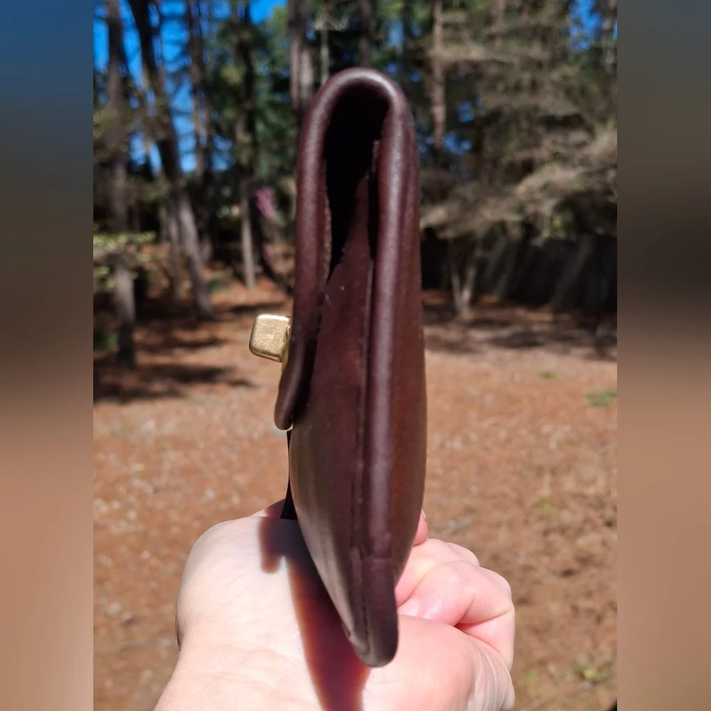 Vintage 90's Coach Brown Glove Tanned Leather Turnlock Case Clutch Pouch #7171 - Picture 3 of 12